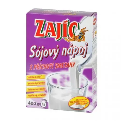 Sojový nápoj s příchutí smetany Zajíc 400 g