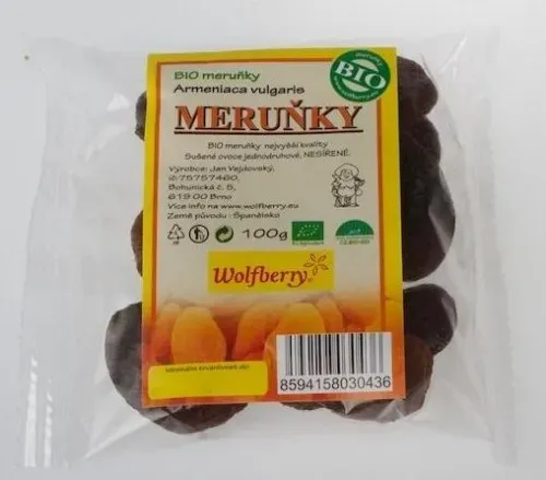 Meruňky nesířené 100g BIO