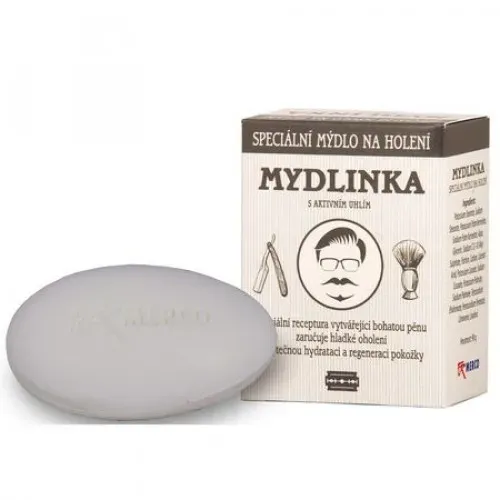 Speciální mýdlo na holení MYDLINKA PÁNSKÁ s aktivním uhlím 100g