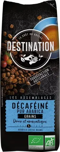 Káva zrnková 100% arabika bez kofeinu Destination 250  g