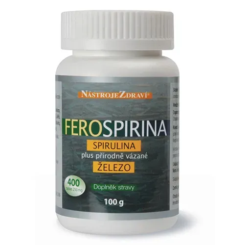 FeroSpirina® Spirulina + přírodně vázané železo 100 g 400 tbl.