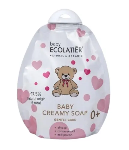 ECOLATIER - Dětské jemné krémové mýdlo 0+, náhradní náplň 250 ml