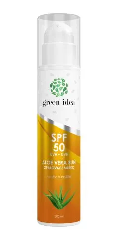 Aloe Vera SUN - Opalovací mléko SPF 50 UVA + UVB ochrana s aktivními výtažky z rostlin na tělo a obličej 200 ml