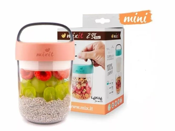 Mixit 2go mini – svačinový box 400 ml (lososový)