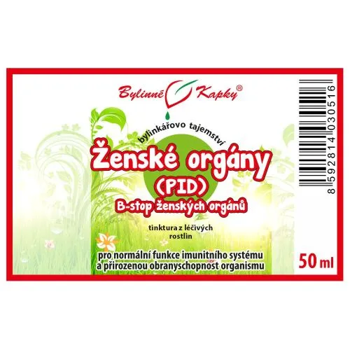 Ženské orgány (PID) - B-stop ženských orgánů - bylinné kapky (tinktura) 50 ml