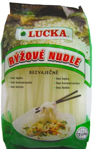 Těstoviny rýžové nudle 7 mm bezlepkové 240 g LUCKA