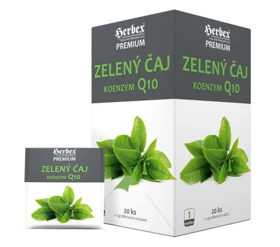 Čaj zelený s koenzymem Q10 20 x 1,5 g