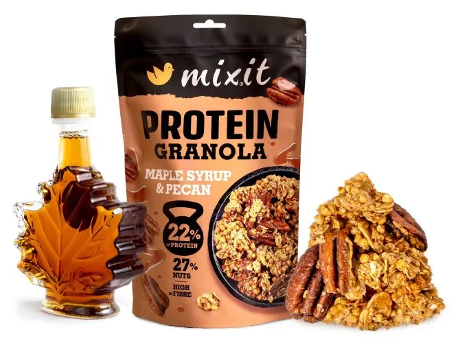 Proteinová granola z pece - Javorový sirup a pekany 350 g