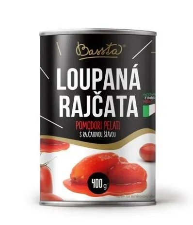 Loupaná rajčata s rajčatovou šťávou - Bassta 400 g