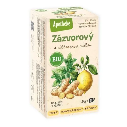 Apotheke BIO čaj Zázvorový s citronem a mátou 20 x 1,5g