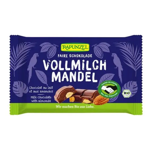 Rapunzel Čokoláda Mléčná s celými mandlemi 100 g
