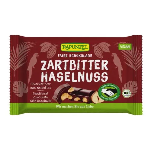 Rapunzel Čokoláda Hořká s lískovými ořechy 100 g