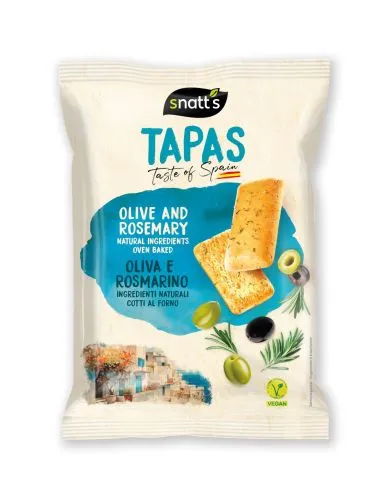 Tapas- chléb s příchutí oliv a rozmarýnu, VEGAN - Snatt's 110 g