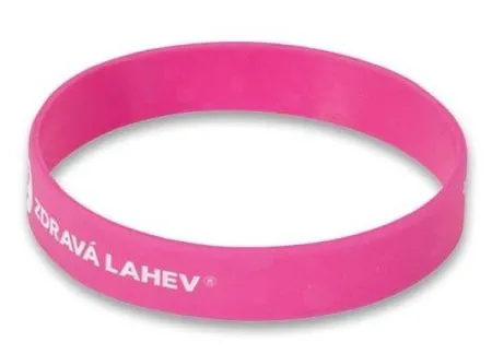 Náramek na Zdravou lahev vlastní text růžový