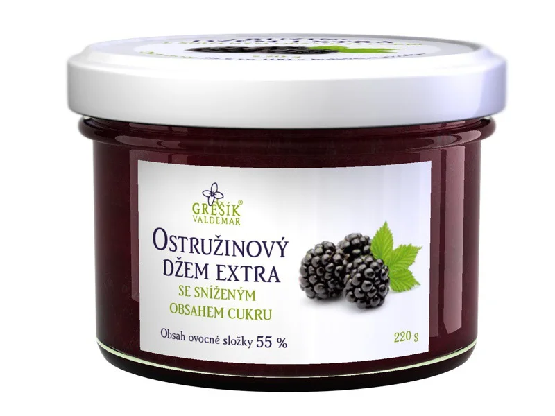 Ostružinový džem extra Se sníženým obsahem cukru 220 g