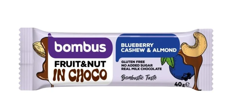 Ovocná tyčinka v čokoládě FRUIT&NUT BAR BLUEBERRY & CASHEW & ALMOND 40 g