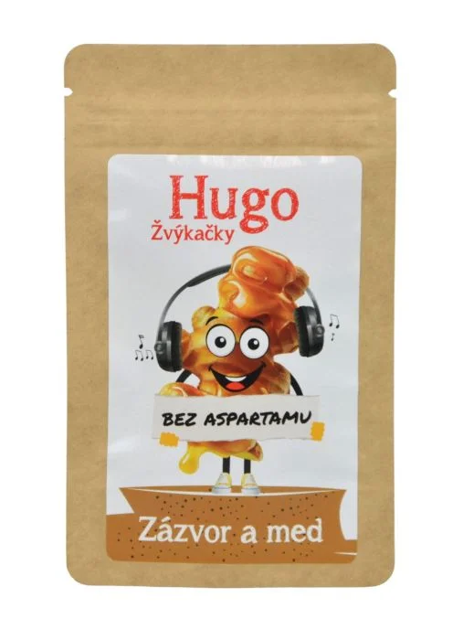 Žvýkačky Med a zázvor bez aspartamu - Hugo 9 g