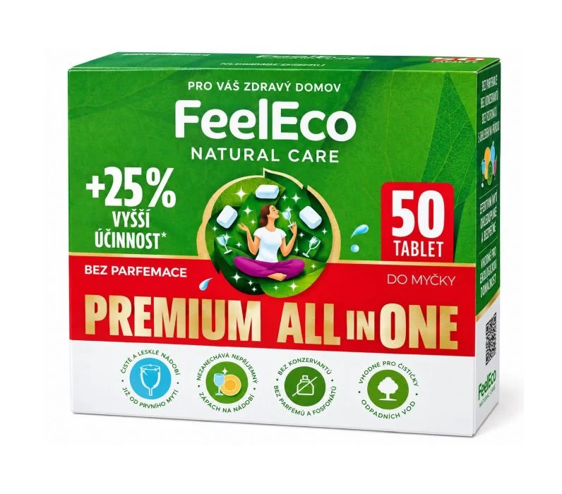 FeelEco Tablety do myčky Premium All in One - 50 mycích tablet 900 g